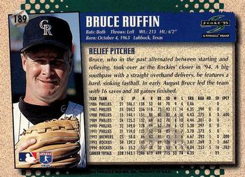 1995 Score - Platinum Team Sets #189 Bruce Ruffin Back