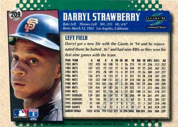1995 Score - Platinum Team Sets #209 Darryl Strawberry Back