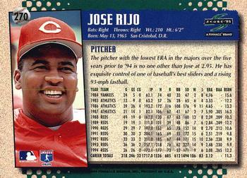 1995 Score - Platinum Team Sets #270 Jose Rijo Back