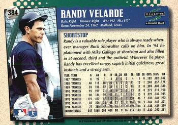 1995 Score - Platinum Team Sets #384 Randy Velarde Back