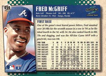 1995 Score - Platinum Team Sets #459 Fred McGriff Back