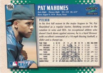 1995 Score - Platinum Team Sets #500 Pat Mahomes Back