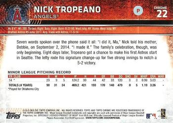 2015 Topps Chrome #22 Nick Tropeano Back