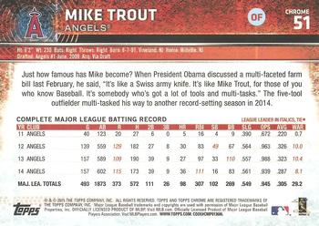 2015 Topps Chrome #51 Mike Trout Back