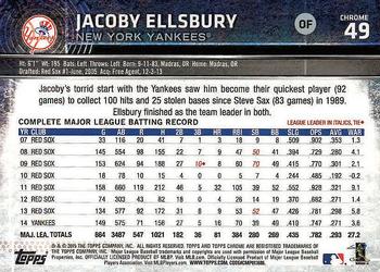 2015 Topps Chrome #49 Jacoby Ellsbury Back