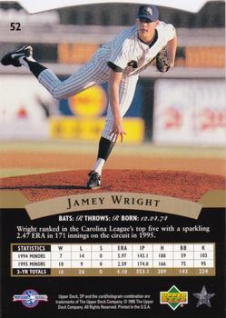1995 SP Top Prospects #52 Jamey Wright  Back