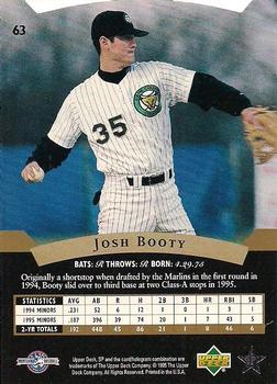 1995 SP Top Prospects #63 Josh Booty  Back