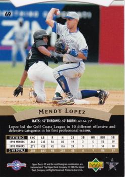 1995 SP Top Prospects #69 Mendy Lopez  Back
