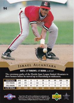 1995 SP Top Prospects #94 Israel Alcantara  Back