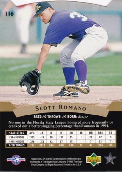 1995 SP Top Prospects #116 Scott Romano  Back