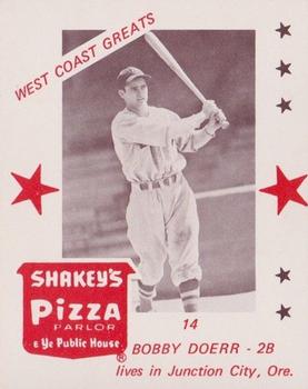 1975 Shakey's Pizza #14 Bobby Doerr Front