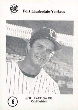 1977 Sussman Fort Lauderdale Yankees #6 Joe LeFebvre Front