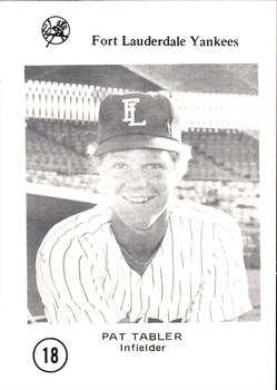 1977 Sussman Fort Lauderdale Yankees #18 Pat Tabler Front
