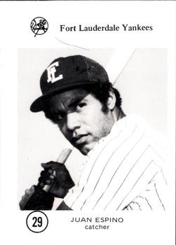 1977 Sussman Fort Lauderdale Yankees #29 Juan Espino Front