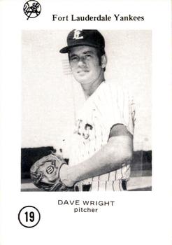 1976 Sussman Fort Lauderdale Yankees #19 Dave Wright Front