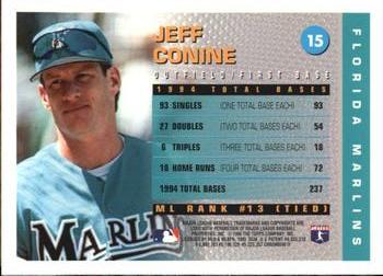 1995 Topps - Total Bases (Finest) #15 Jeff Conine Back