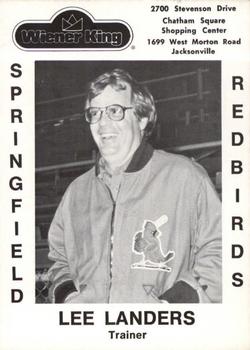 1978 Wiener King Springfield Redbirds #12 Lee Landers Front