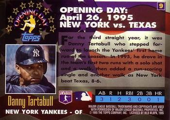 1995 Topps - Opening Day #9 Danny Tartabull Back