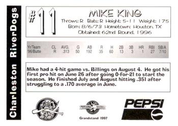 1997 Grandstand Charleston RiverDogs #NNO Mike King Back