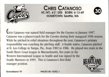 1997 Grandstand Clarksville Coyotes #NNO Chris Catanoso Back