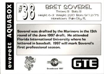 1997 Grandstand Everett AquaSox #NNO Bret Soverel Back