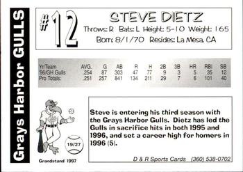 1997 Grandstand Grays Harbor Gulls #NNO Steve Dietz Back