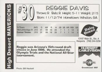 1997 Grandstand High Desert Mavericks #NNO Reggie Davis Back