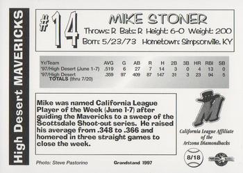 1997 Grandstand High Desert Mavericks Update #8 Mike Stoner Back