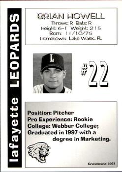 1997 Grandstand Lafayette Leopards #22 Brian Howell Back