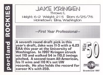 1997 Grandstand Portland Rockies #NNO Jake Kringen Back