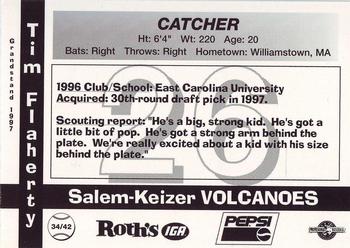 1997 Grandstand Salem-Keizer Volcanoes #34 Tim Flaherty Back