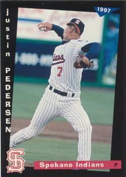 1997 Grandstand Spokane Indians #20 Justin Pederson Front