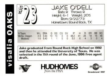 1997 Grandstand Visalia Oaks #NNO Jake O'Dell Back