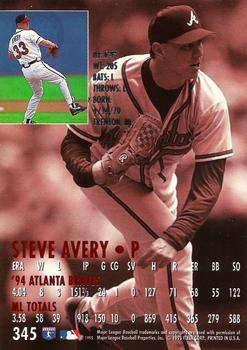 1995 Ultra - Gold Medallion #345 Steve Avery Back