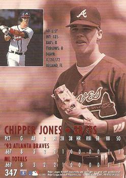1995 Ultra - Gold Medallion #347 Chipper Jones Back