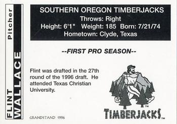 1996 Grandstand Southern Oregon Timberjacks #13 Flint Wallace Back