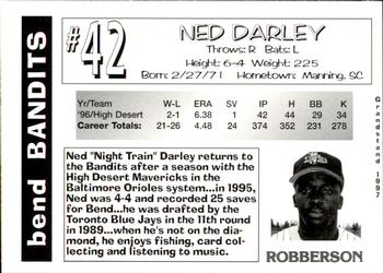 1997 Grandstand Bend Bandits #NNO Ned Darley Back