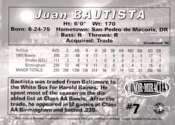 1998 Grandstand Birmingham Barons #NNO Juan Bautista Back