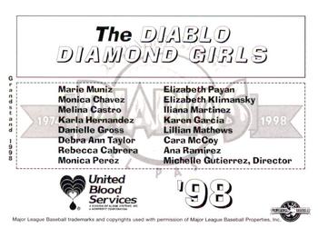1998 Grandstand El Paso Diablos #NNO The Diablo Diamond Girls Back