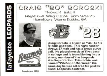 1998 Grandstand Lafayette Leopards #NNO Bo Boroski Back
