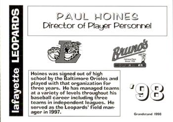 1998 Grandstand Lafayette Leopards #NNO Paul Hoines Back