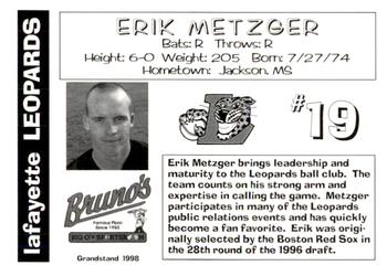1998 Grandstand Lafayette Leopards #NNO Erik Metzger Back