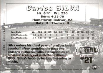 1998 Grandstand Martinsville Phillies #NNO Carlos Silva Back