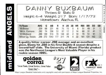 1998 Grandstand Midland Angels #NNO Danny Buxbaum Back