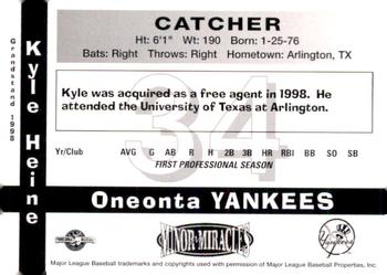 1998 Grandstand Oneonta Yankees #NNO Kyle Heine Back