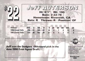 1998 Grandstand San Bernardino Stampede #NNO Jeff Auterson Back