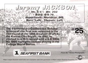 1998 Grandstand Spokane Indians #NNO Jeremy Jackson Back