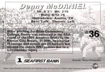 1998 Grandstand Spokane Indians #NNO Denny McDaniel Back