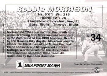 1998 Grandstand Spokane Indians #NNO Robbie Morrison Back