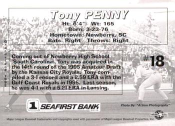 1998 Grandstand Spokane Indians #NNO Tony Penny Back